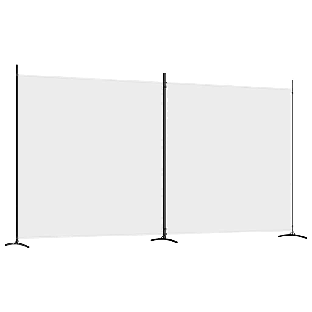 Divisorio a 2 Pannelli Bianco 348x180 cm Tessuto