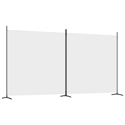 Divisorio a 2 Pannelli Bianco 348x180 cm Tessuto