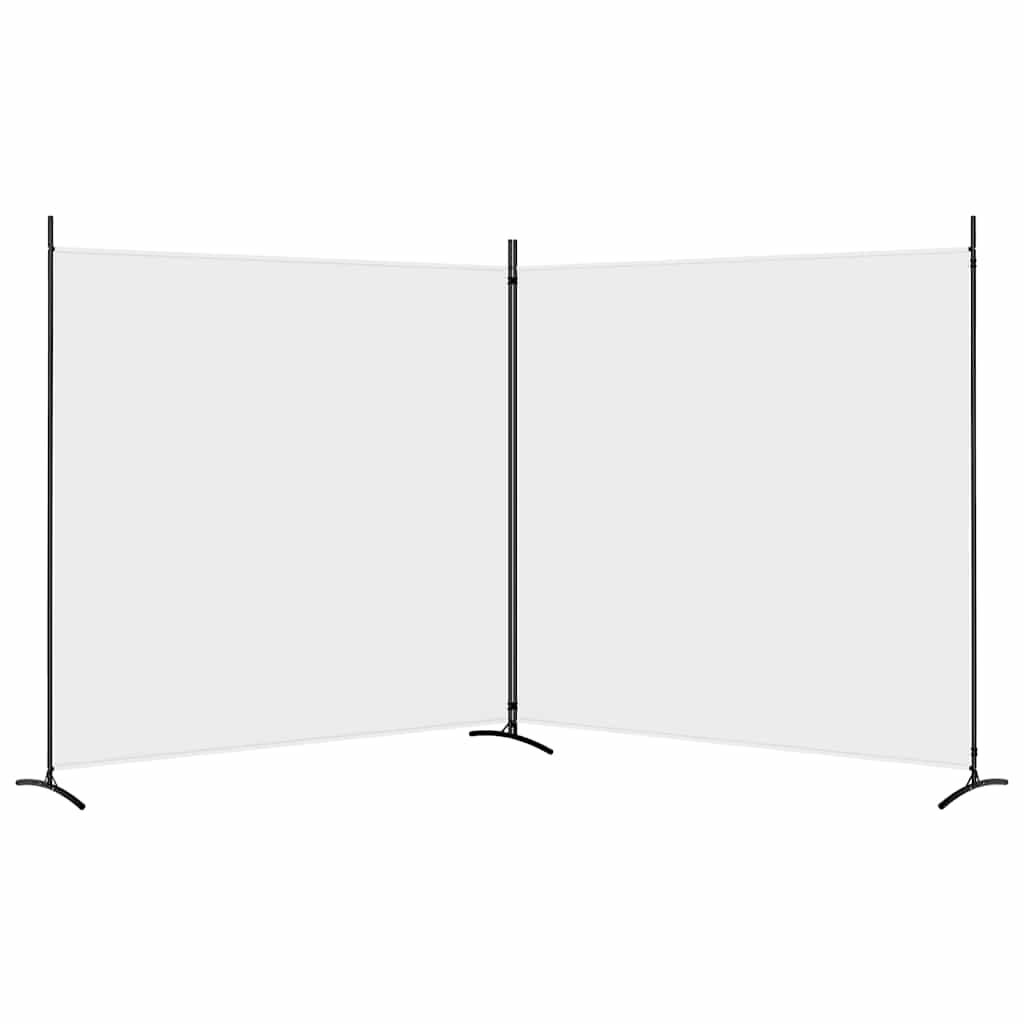 Divisorio a 2 Pannelli Bianco 348x180 cm Tessuto