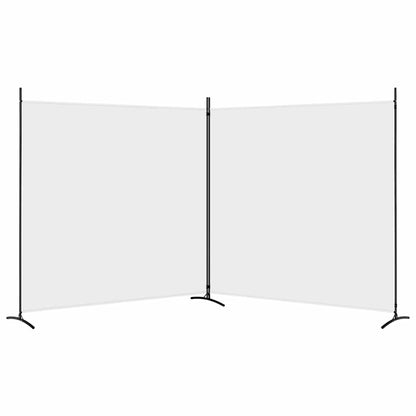 Divisorio a 2 Pannelli Bianco 348x180 cm Tessuto