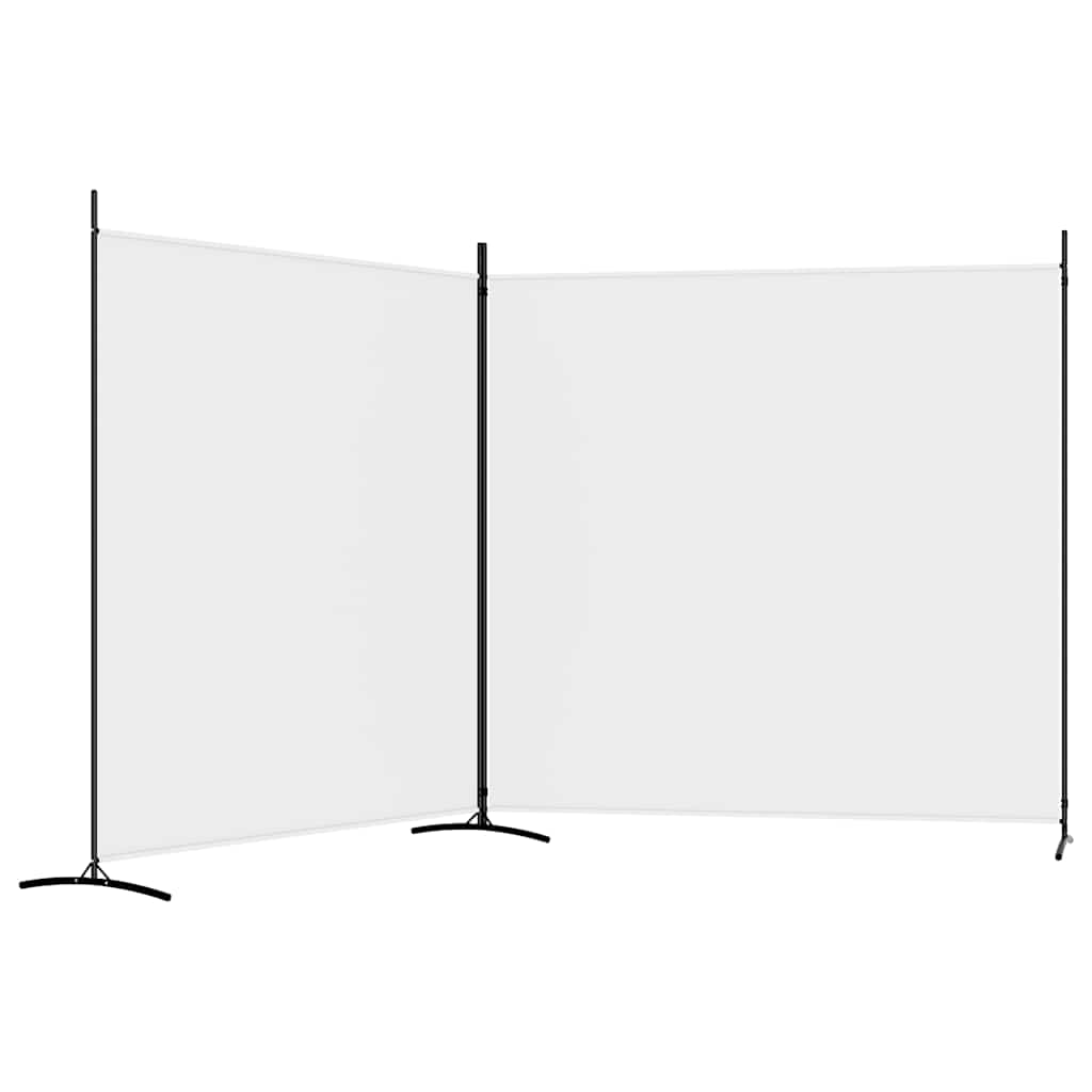 Divisorio a 2 Pannelli Bianco 348x180 cm Tessuto