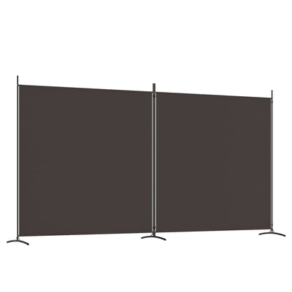 Divisorio a 2 Pannelli Marrone 348x180 cm in Tessuto - homemem39