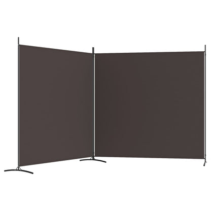 Divisorio a 2 Pannelli Marrone 348x180 cm in Tessuto - homemem39