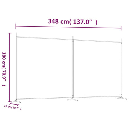 Divisorio a 2 Pannelli Marrone 348x180 cm in Tessuto | homemem39