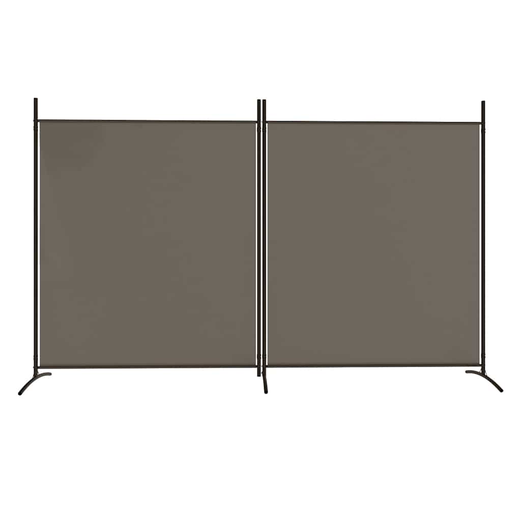 Divisorio a 2 Pannelli Antracite 348x180 cm Tessuto