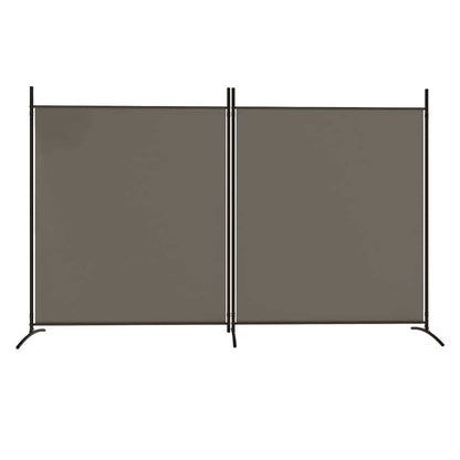 Divisorio a 2 Pannelli Antracite 348x180 cm Tessuto