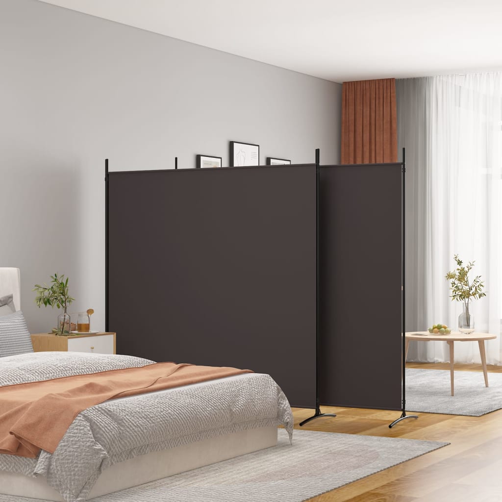 Divisorio a 3 Pannelli Marrone 525x180 cm in Tessuto - homemem39
