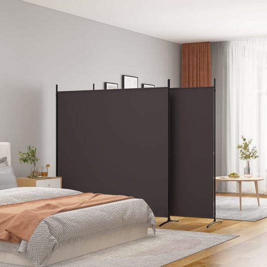 Divisorio a 3 Pannelli Marrone 525x180 cm in Tessuto - homemem39