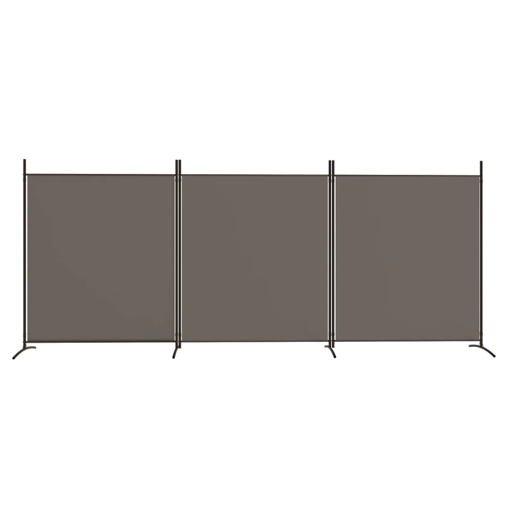 Divisorio a 3 Pannelli Antracite 525x180 cm in Tessuto | homemem39