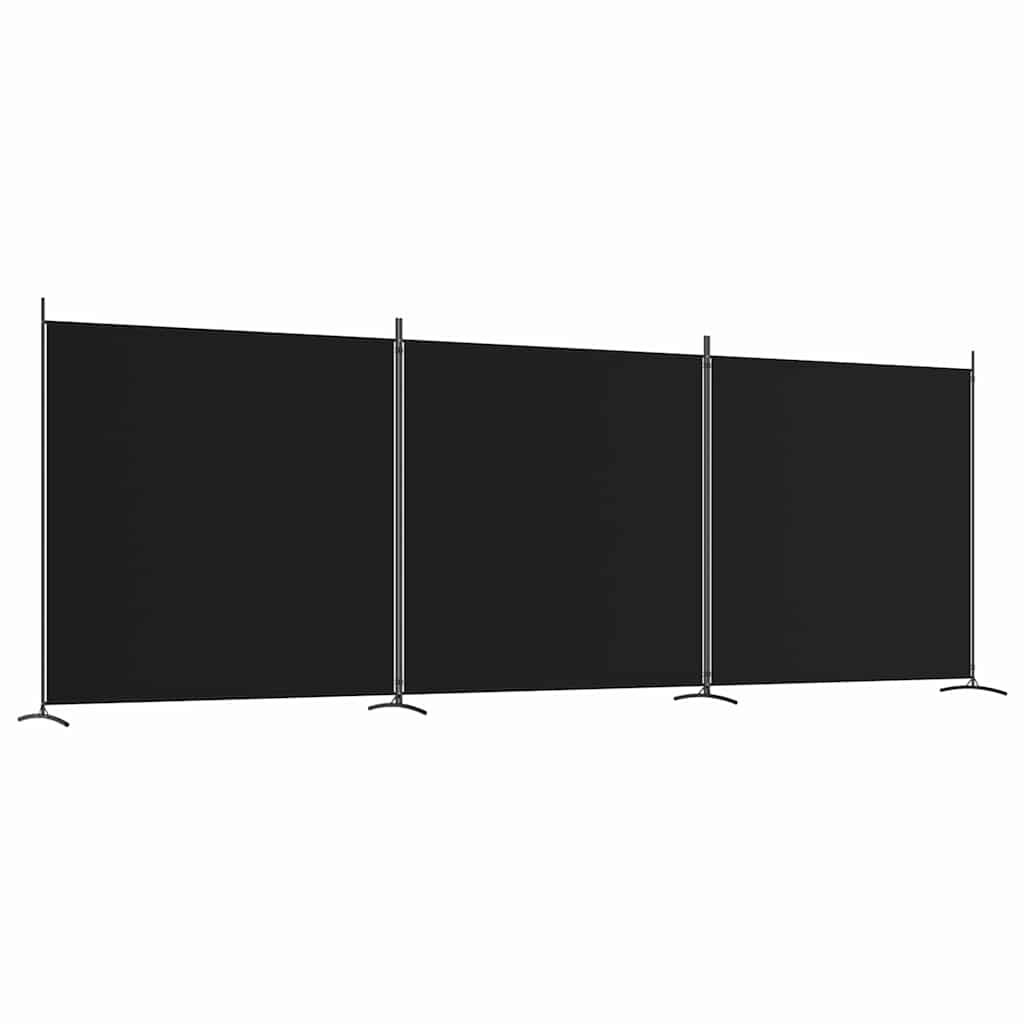 Divisorio a 3 Pannelli Nero 525x180cm in Tessuto | homemem39