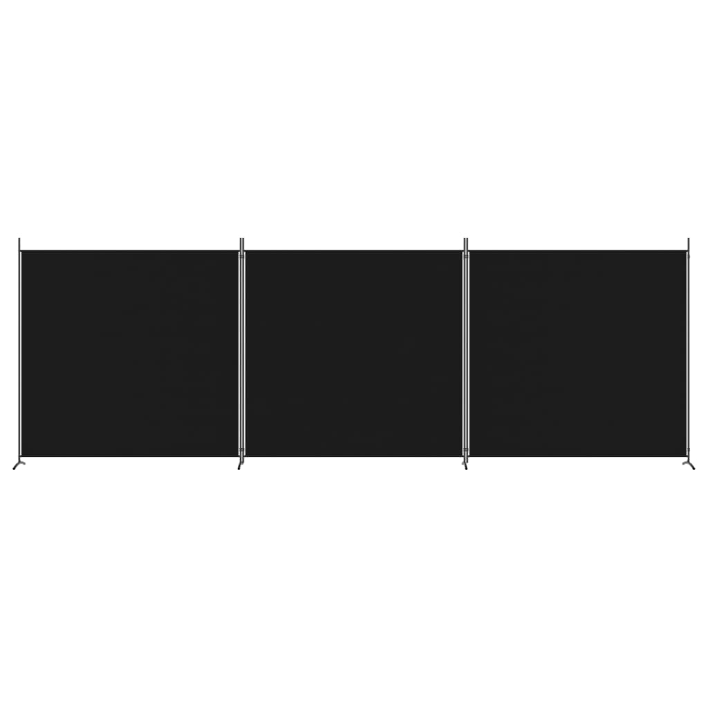 Divisorio a 3 Pannelli Nero 525x180cm in Tessuto