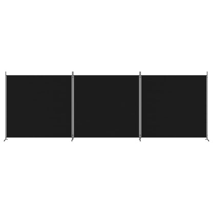 Divisorio a 3 Pannelli Nero 525x180cm in Tessuto