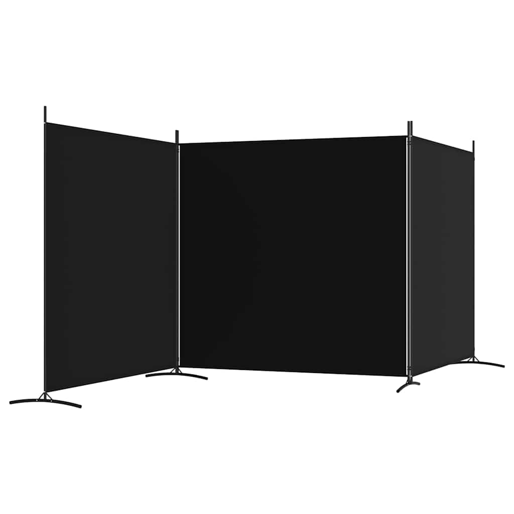 Divisorio a 3 Pannelli Nero 525x180cm in Tessuto | homemem39