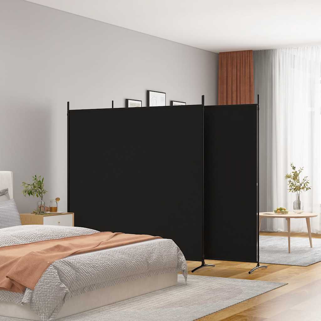Divisorio a 3 Pannelli Nero 525x180cm in Tessuto | homemem39