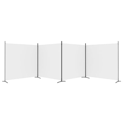 Divisorio a 4 Pannelli Bianco 698x180 cm Tessuto