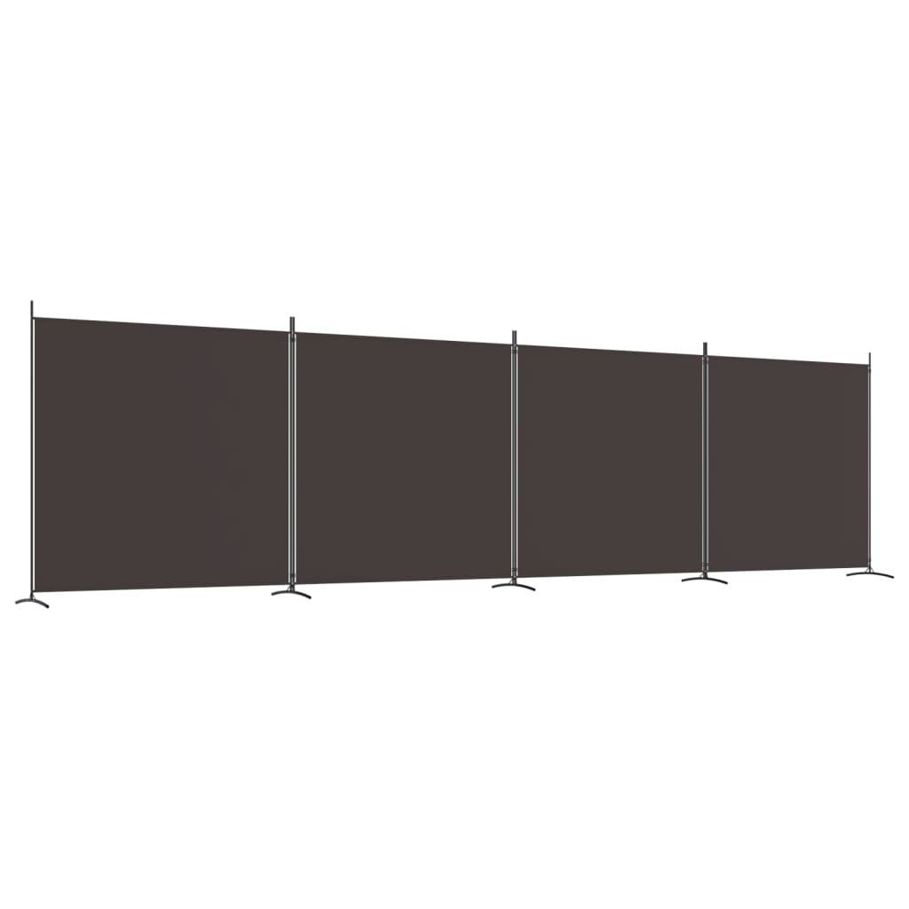 Divisorio a 4 Pannelli Marrone 698x180 cm in Tessuto - homemem39