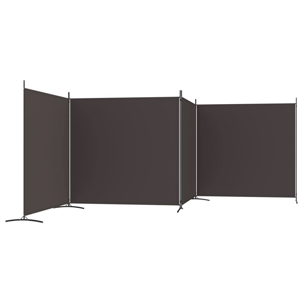 Divisorio a 4 Pannelli Marrone 698x180 cm in Tessuto - homemem39
