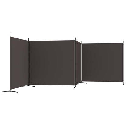 Divisorio a 4 Pannelli Marrone 698x180 cm in Tessuto - homemem39