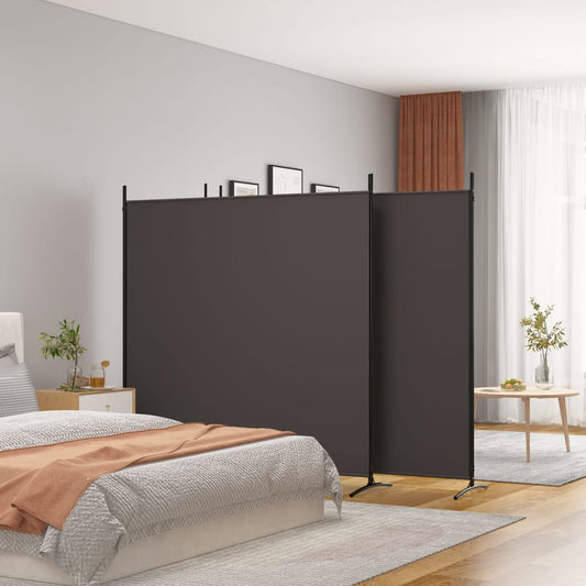 Divisorio a 4 Pannelli Marrone 698x180 cm in Tessuto - homemem39