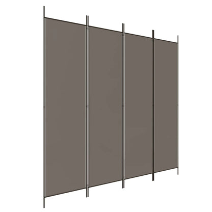 Divisorio a 4 Pannelli Antracite 698x180 cm Tessuto - homemem39