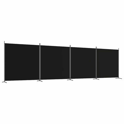 Divisorio a 4 Pannelli Nero 698x180 cm in Tessuto | homemem39