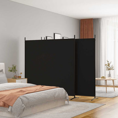 Divisorio a 4 Pannelli Nero 698x180 cm in Tessuto | homemem39