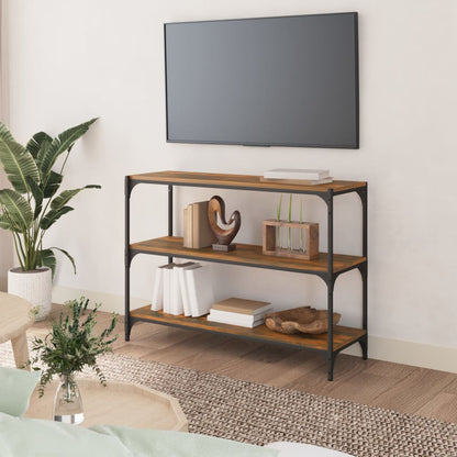 Libreria rovere fumo 100x33x70,5 cm Legno Multistrato e Acciaio | homemem39