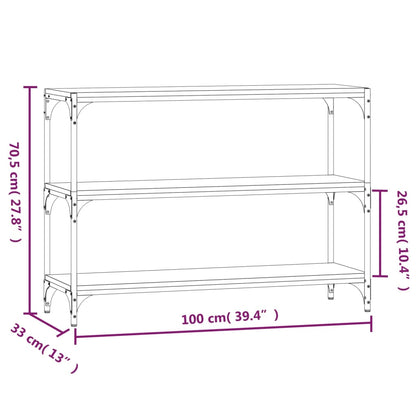 Libreria rovere fumo 100x33x70,5 cm Legno Multistrato e Acciaio | homemem39