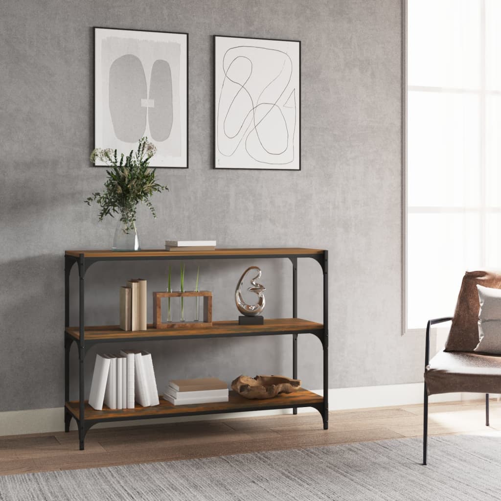 Libreria rovere fumo 100x33x70,5 cm Legno Multistrato e Acciaio | homemem39