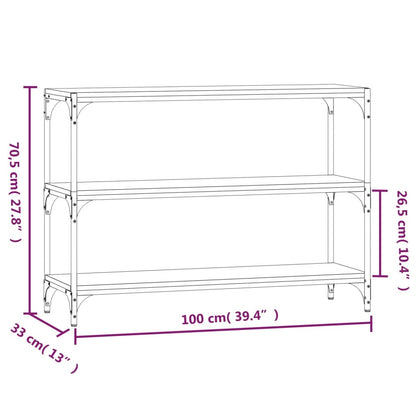 Libreria Grigio Sonoma 100x33x70,5 cm Legno Multistrato Acciaio