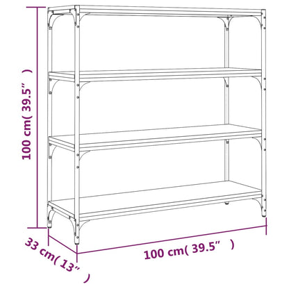 Libreria Rovere Sonoma 100x33x100cm Legno Multistrato e Acciaio | homemem39