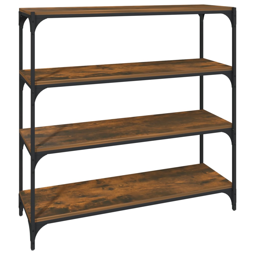 Libreria rovere fumo 100x33x100 cm Legno Multistrato e Acciaio | homemem39