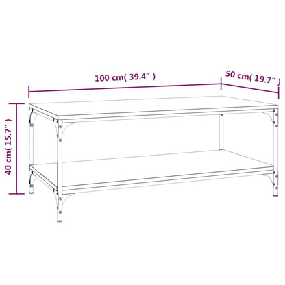 Tavolino da Salotto Rovere Fumo 100x50x40 cm Legno Multistrato | homemem39