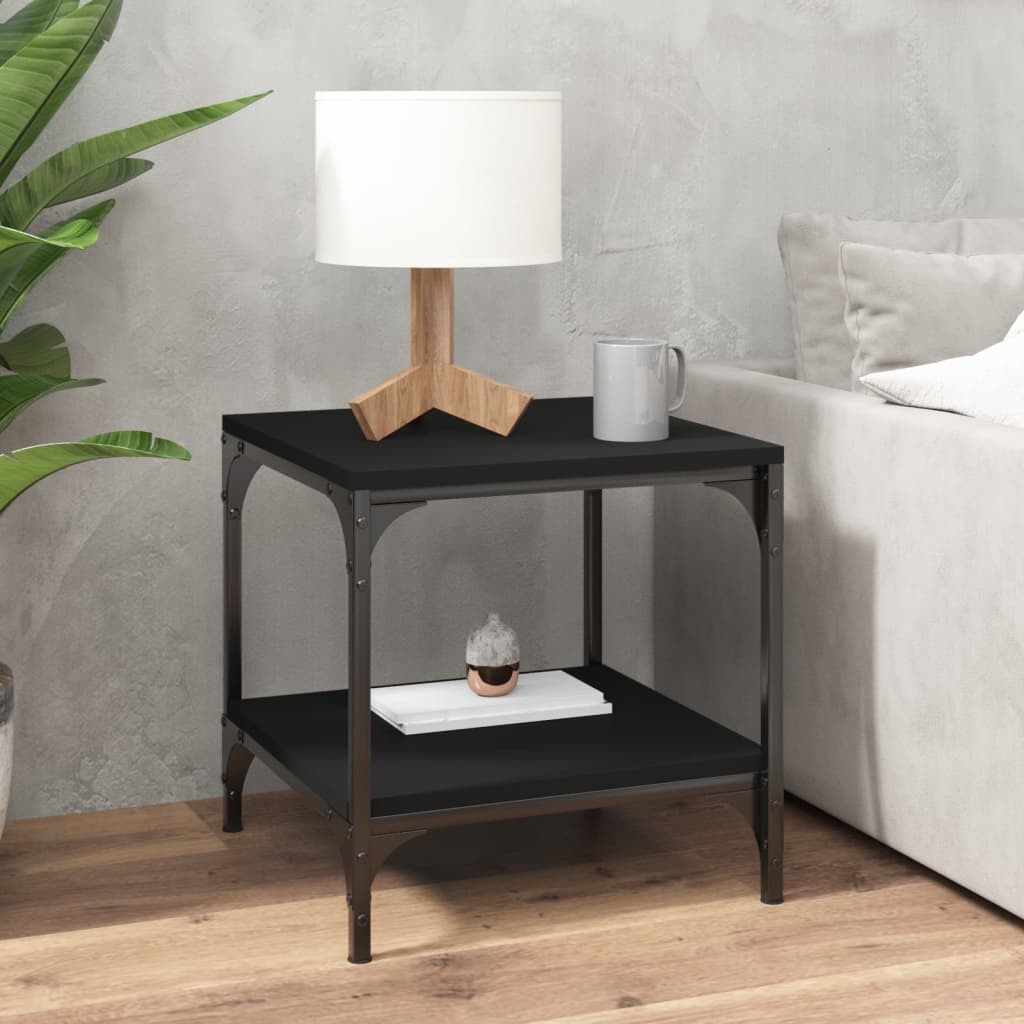 Tavolini 2pz Nero 40x40x40 cm in Legno Multistrato | homemem39