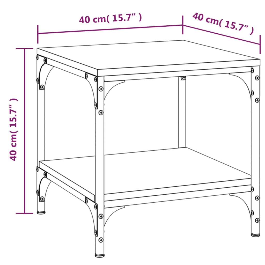 Tavolini 2pz Nero 40x40x40 cm in Legno Multistrato | homemem39