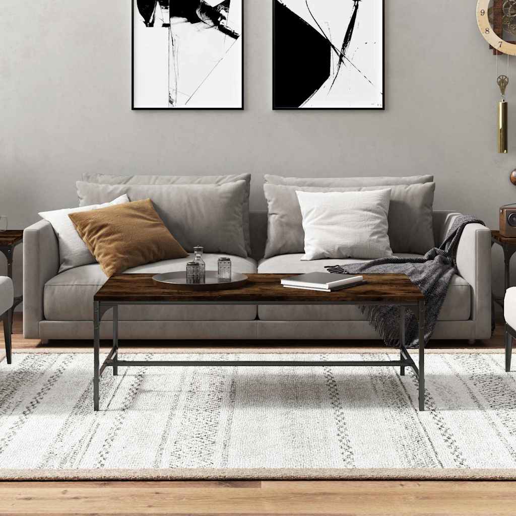 Tavolino da Salotto Rovere Fumo 100x50x35 cm Legno Multistrato | homemem39