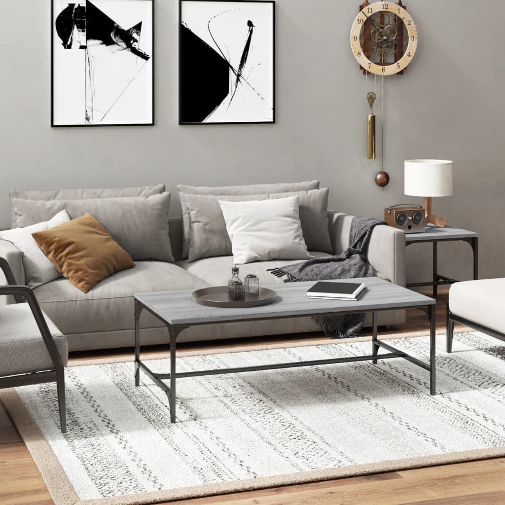 Tavolino da Salotto Grigio Sonoma 80x50x35 cm Legno Multistrato | homemem39