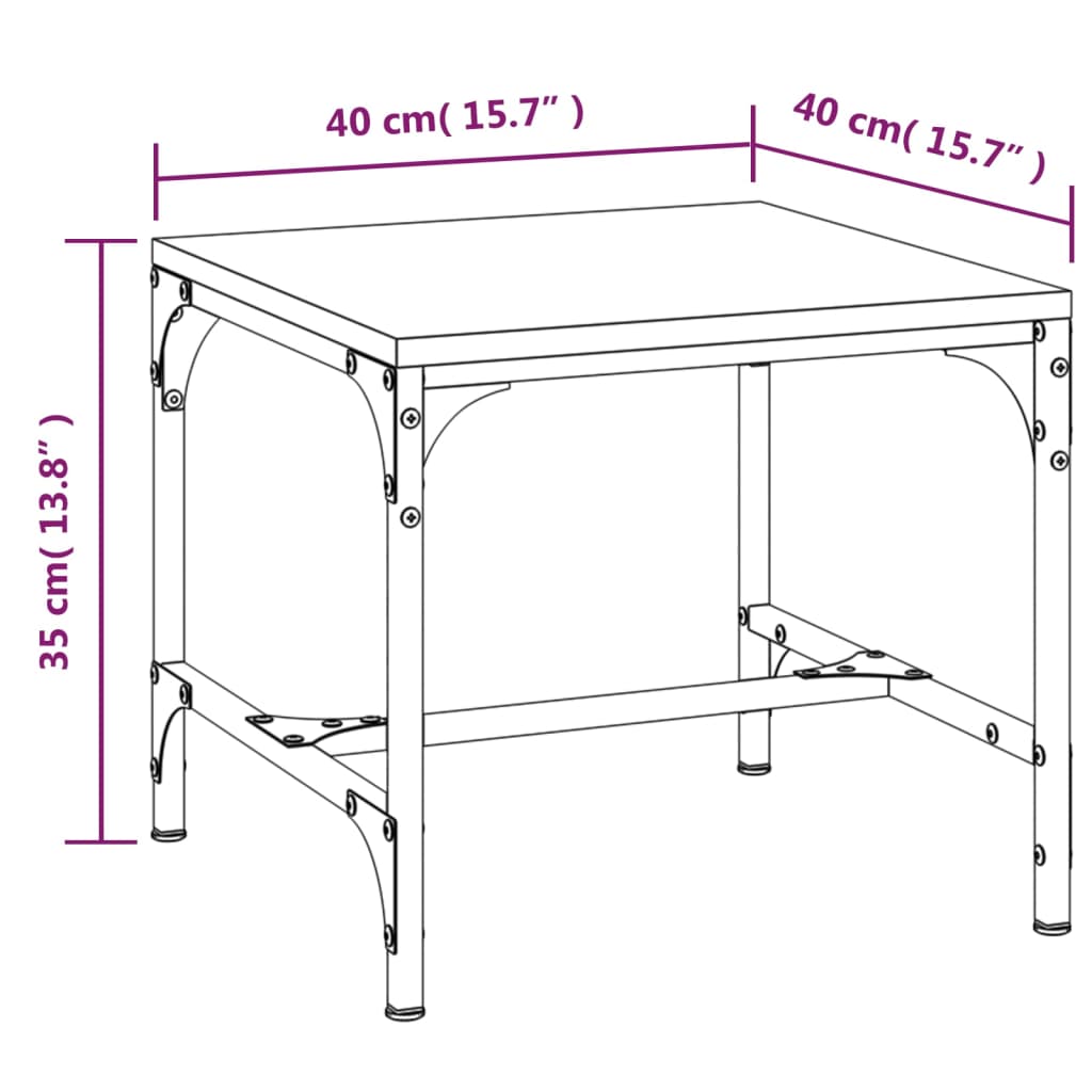 Tavolini 2pz Nero 40x40x35 cm in Legno Multistrato | homemem39