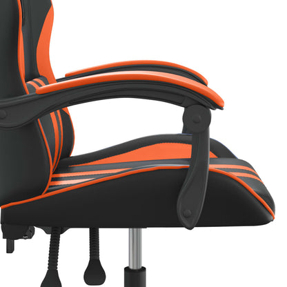 Sedia da Gaming Girevole Nero e Arancione in Similpelle