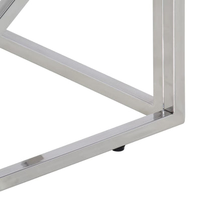 Tavolino Salotto Argento in Acciaio Inox e Legno di Recupero | homemem39