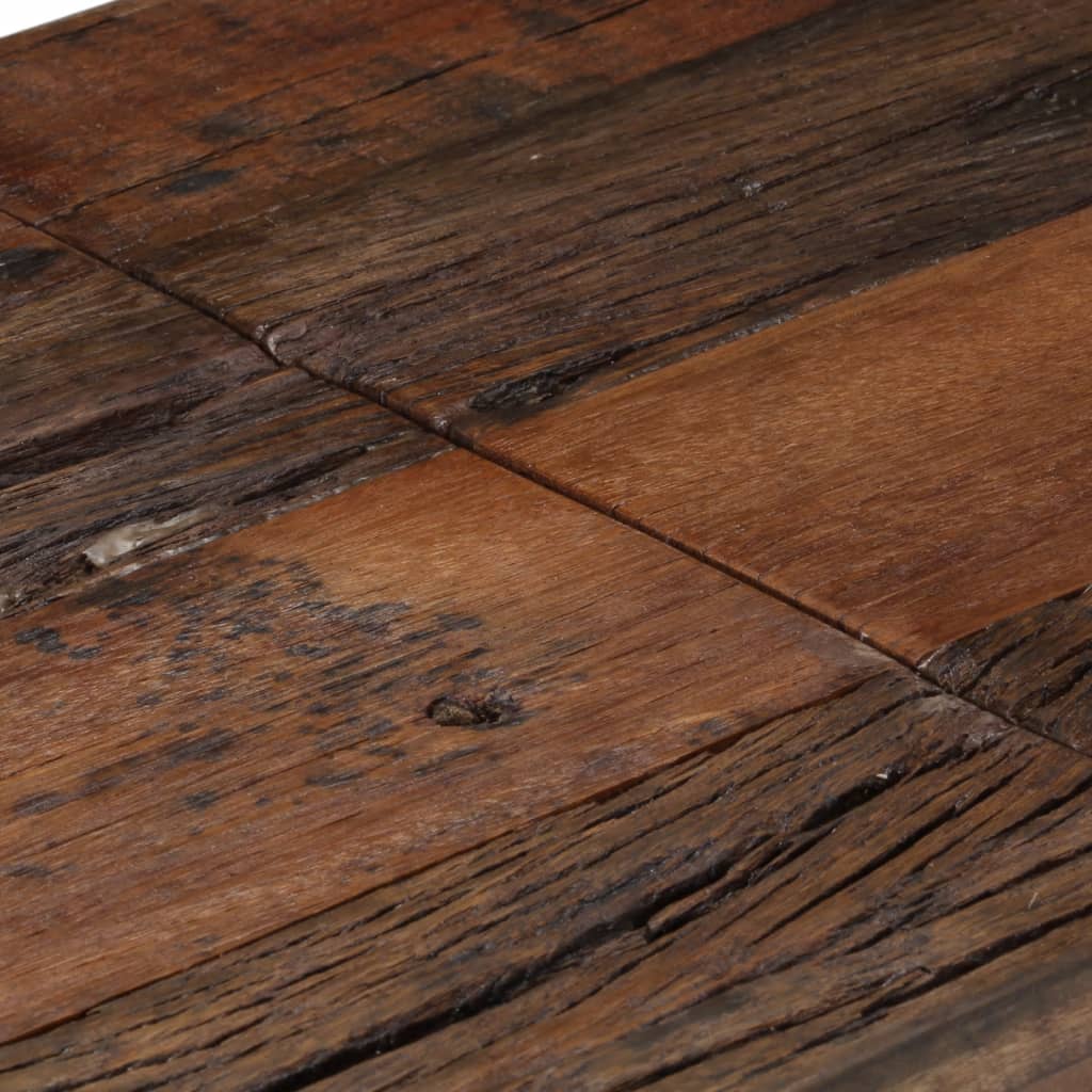 Tavolo Consolle Argento Acciaio Inox e Traverse Legno Massello - homemem39