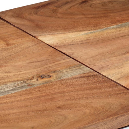 Tavolino da Salotto Argento in Acciaio Inox e Massello d'Acacia - homemem39