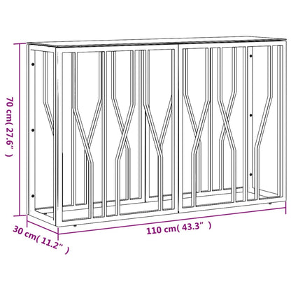 Tavolino Consolle 110x30x70 cm in Acciaio Inox e Vetro | homemem39