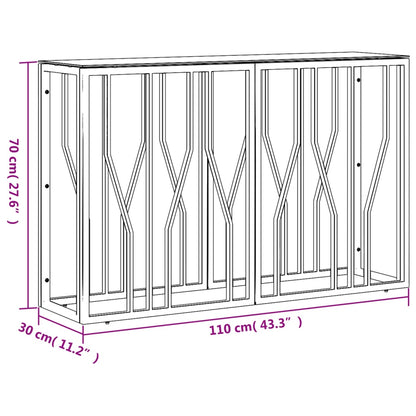 Tavolino Consolle Argento 110x30x70 cm in Acciaio Inox e Vetro | homemem39