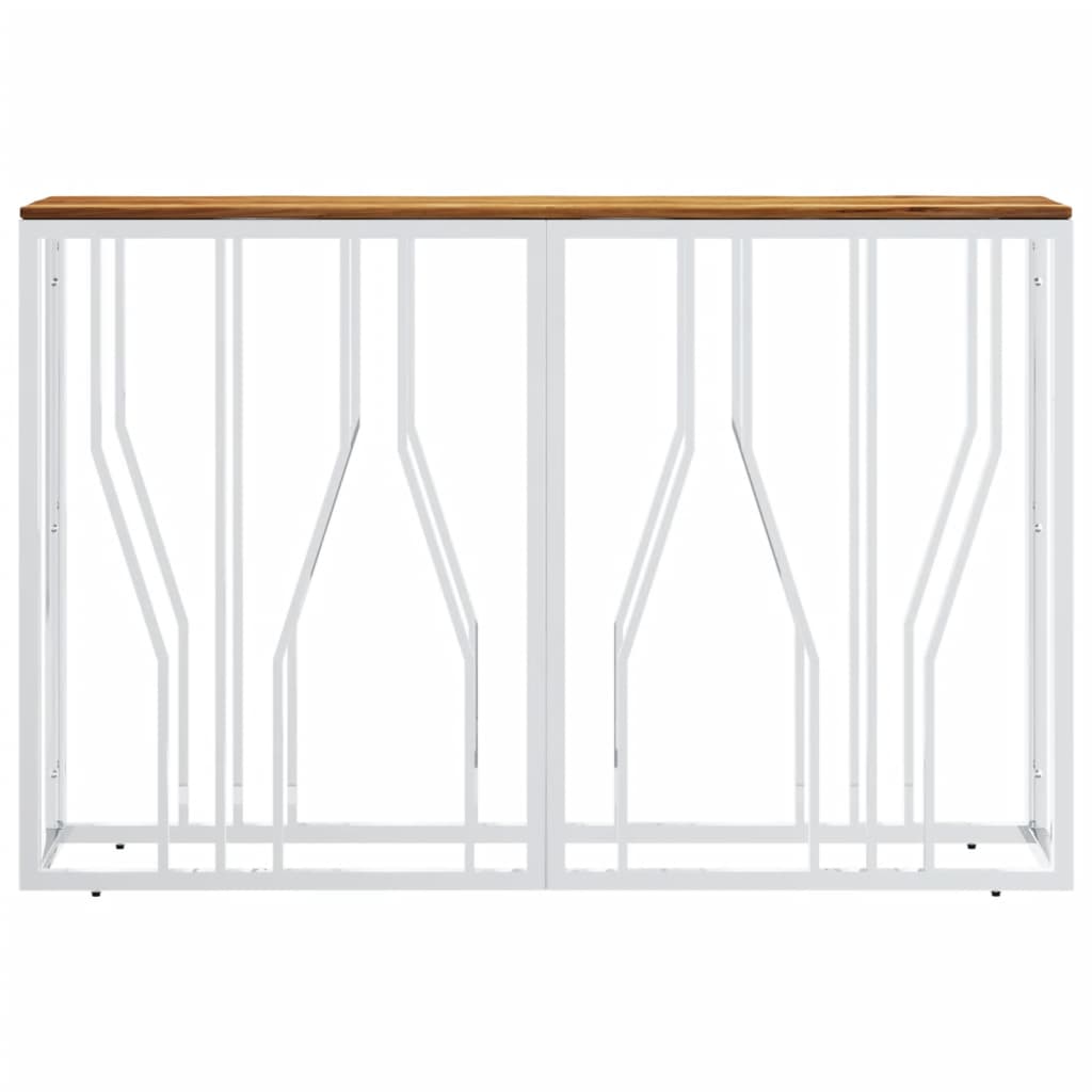 Tavolino da Salotto Argento in Acciaio Inox e Massello d'Acacia | homemem39