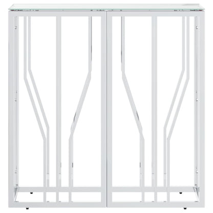 Tavolino Consolle 70x30x70 cm in Acciaio Inox e Vetro | homemem39