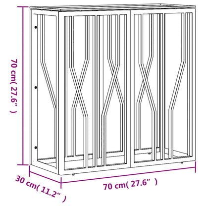 Tavolino Consolle 70x30x70 cm in Acciaio Inox e Vetro | homemem39