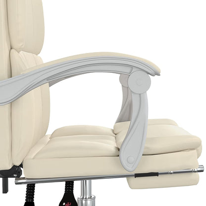 Poltrona da Ufficio Reclinabile Crema in Similpelle