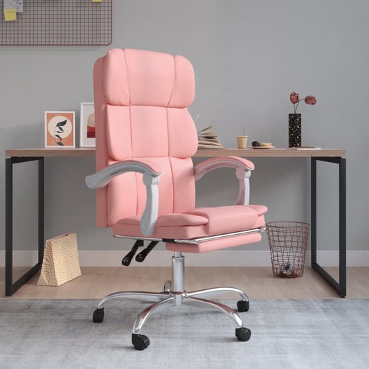 Poltrona da Ufficio Reclinabile Rosa in Similpelle - homemem39
