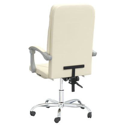Poltrona da Ufficio Reclinabile Crema in Similpelle | homemem39